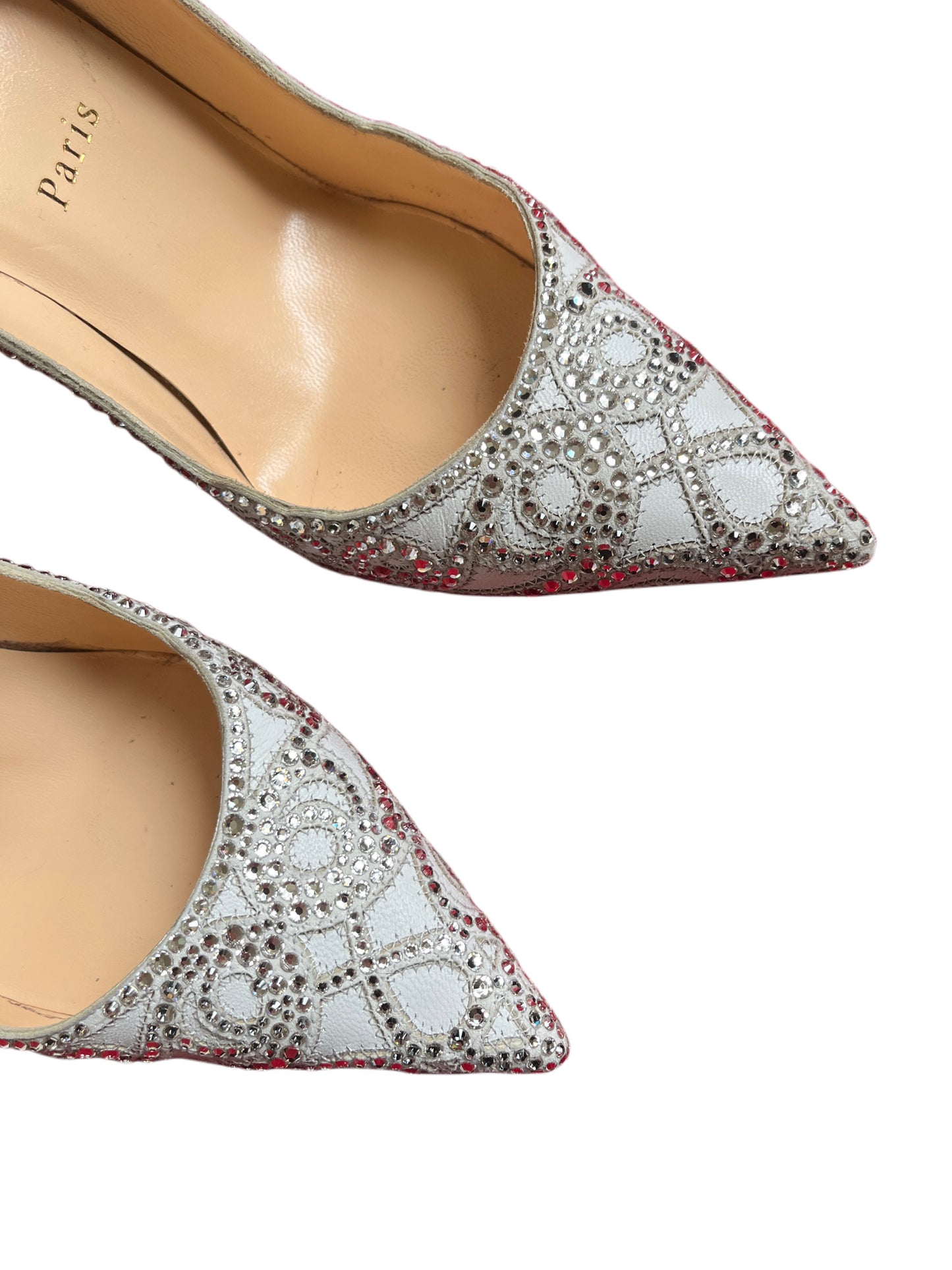 Christian Louboutin Top Vague Crystal Embellished Pumps Heels - Size 38