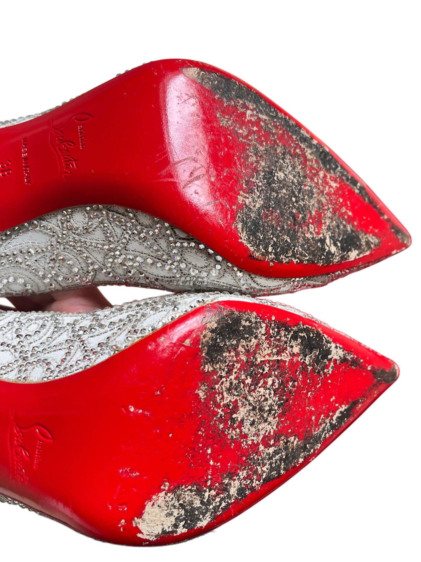 Christian Louboutin Top Vague Crystal Embellished Pumps Heels - Size 38
