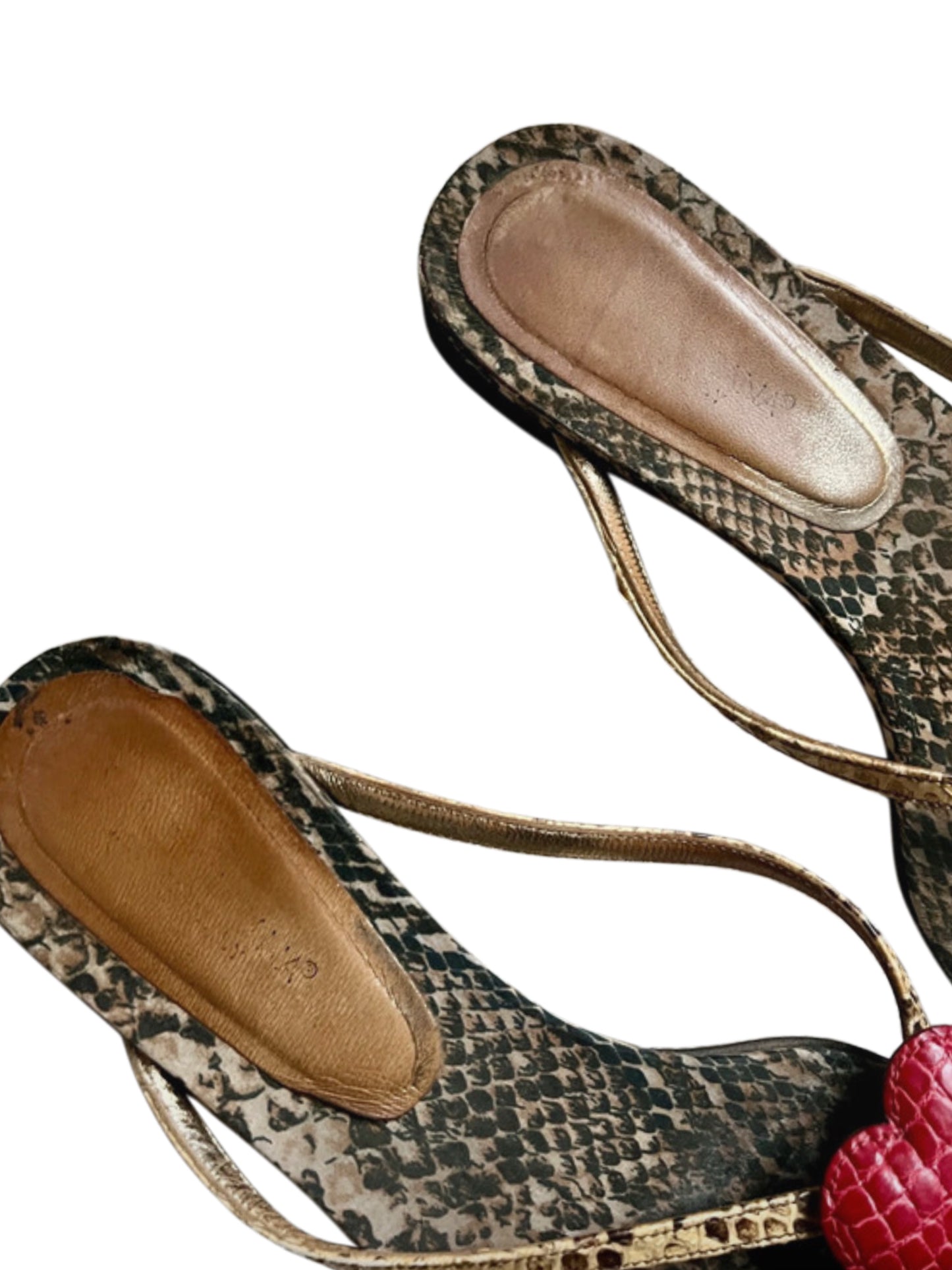 Vintage Dolce & Gabbana Snakeskin Heart Sandals - Size 39