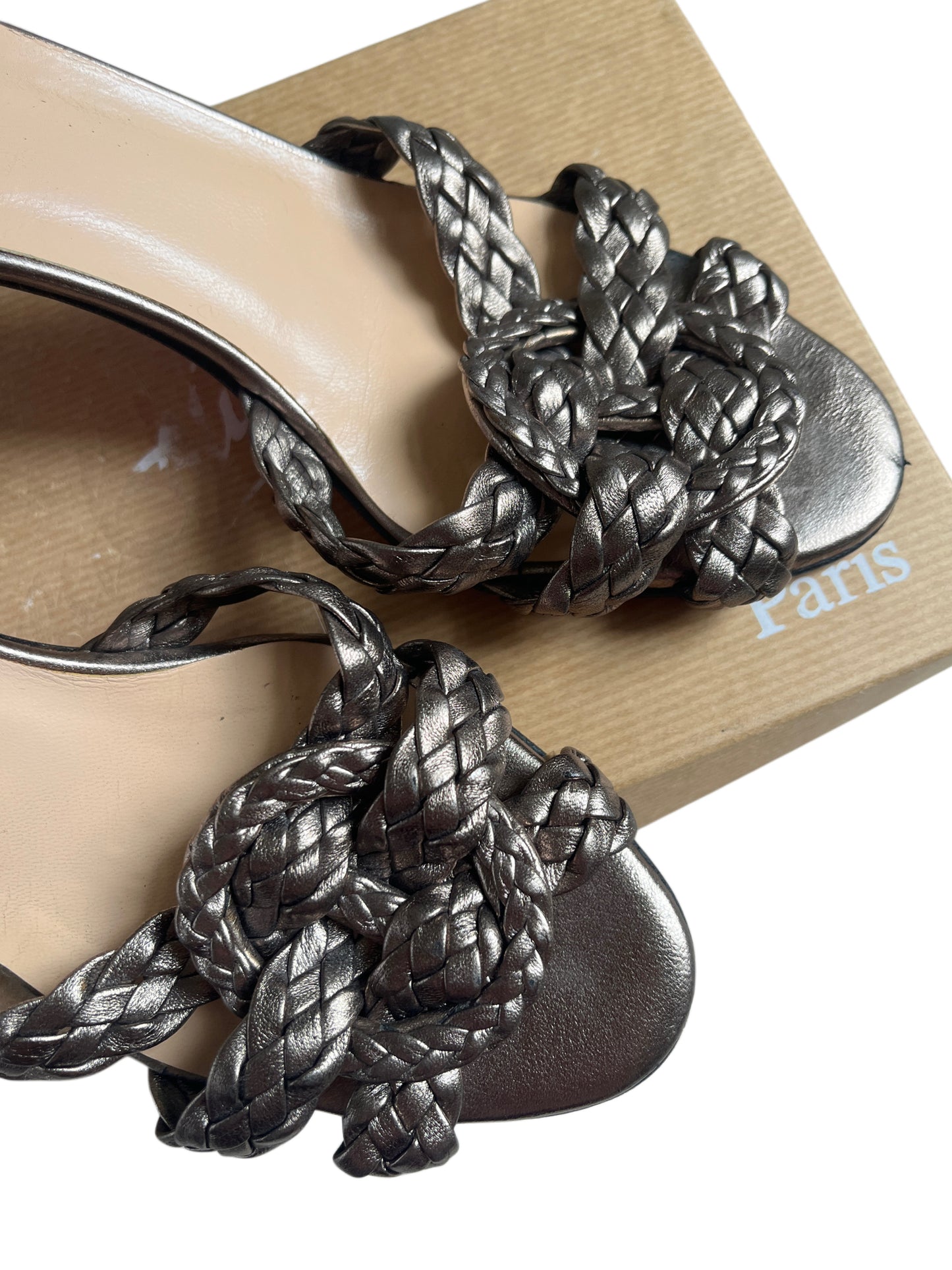 Vintage Christian Louboutin Braided Knot Heeled Sandals - Size 37